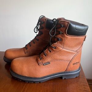 Iron Age Hauler 8” Plain Toe Waterproof WorkBoot Men’s Size 12M Genuine Leather